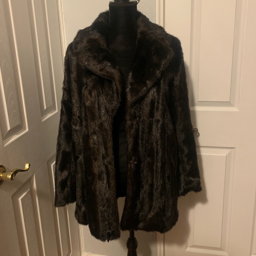 Zara faux fur long sleeve coat